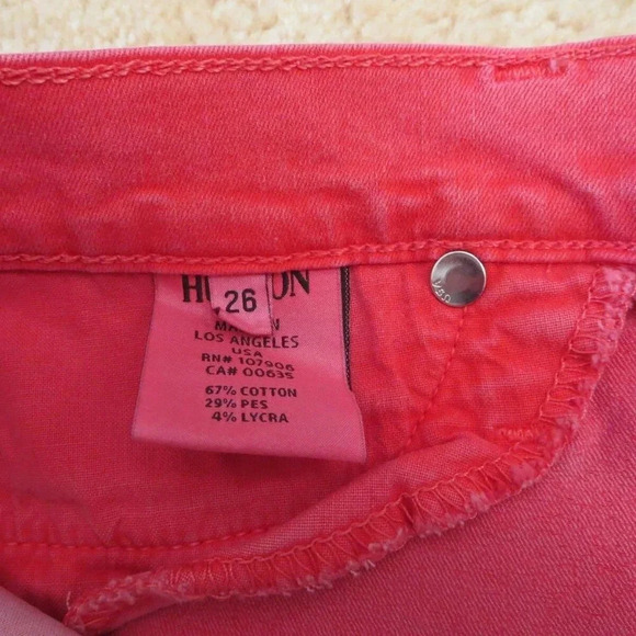 Hudson Skinny Jean Jeggings Size 26 Mid-Rise Red - Picture 10 of 10